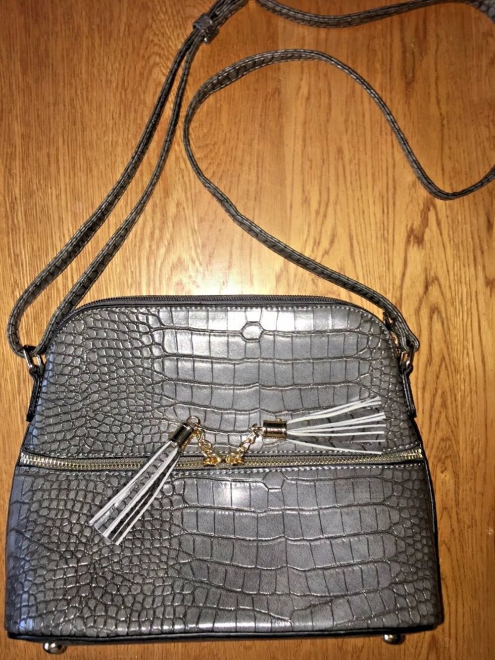ND New Directions Handbag Purse Tote Wallet 3 Piece Set Gray Animal Print NWT